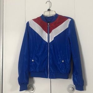 Zip Front Satin Bomber Jacket | NEVER WORN |